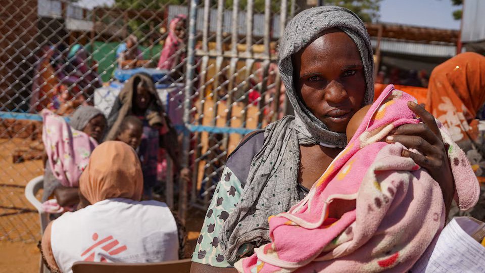 A handout photograph, shot in January 2024, shows a woman and baby at the Zamzam displacement camp, close to El Fasher in North Darfur, Sudan. Photo: Reuters,