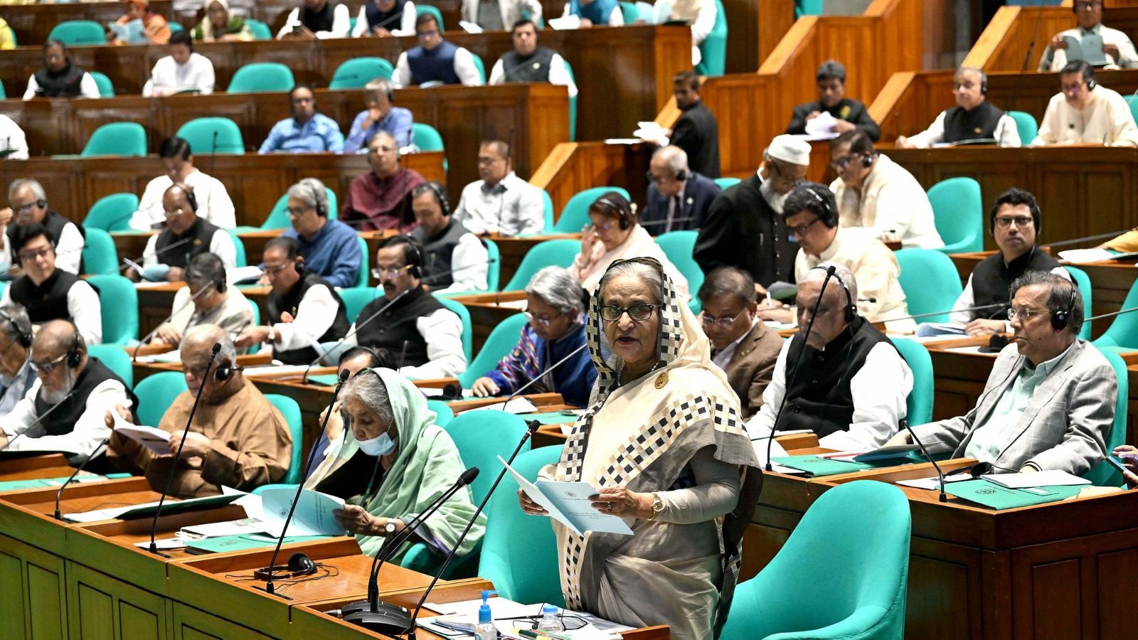 Prime Minister Sheikh Hasina addresses the Q&A session of the 12th National Parliament's third session on Wednesday, June 5, 2024.