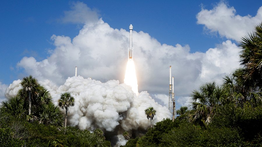 A United Launch Alliance Atlas V rocket carrying two astronauts aboard Boeing's Starliner-1 Crew Flight Test (CFT), is launched on a mission to the International Space Station, in Cape Canaveral, Florida, U.S. June 5, 2024. REUTERS/Joe Skipper