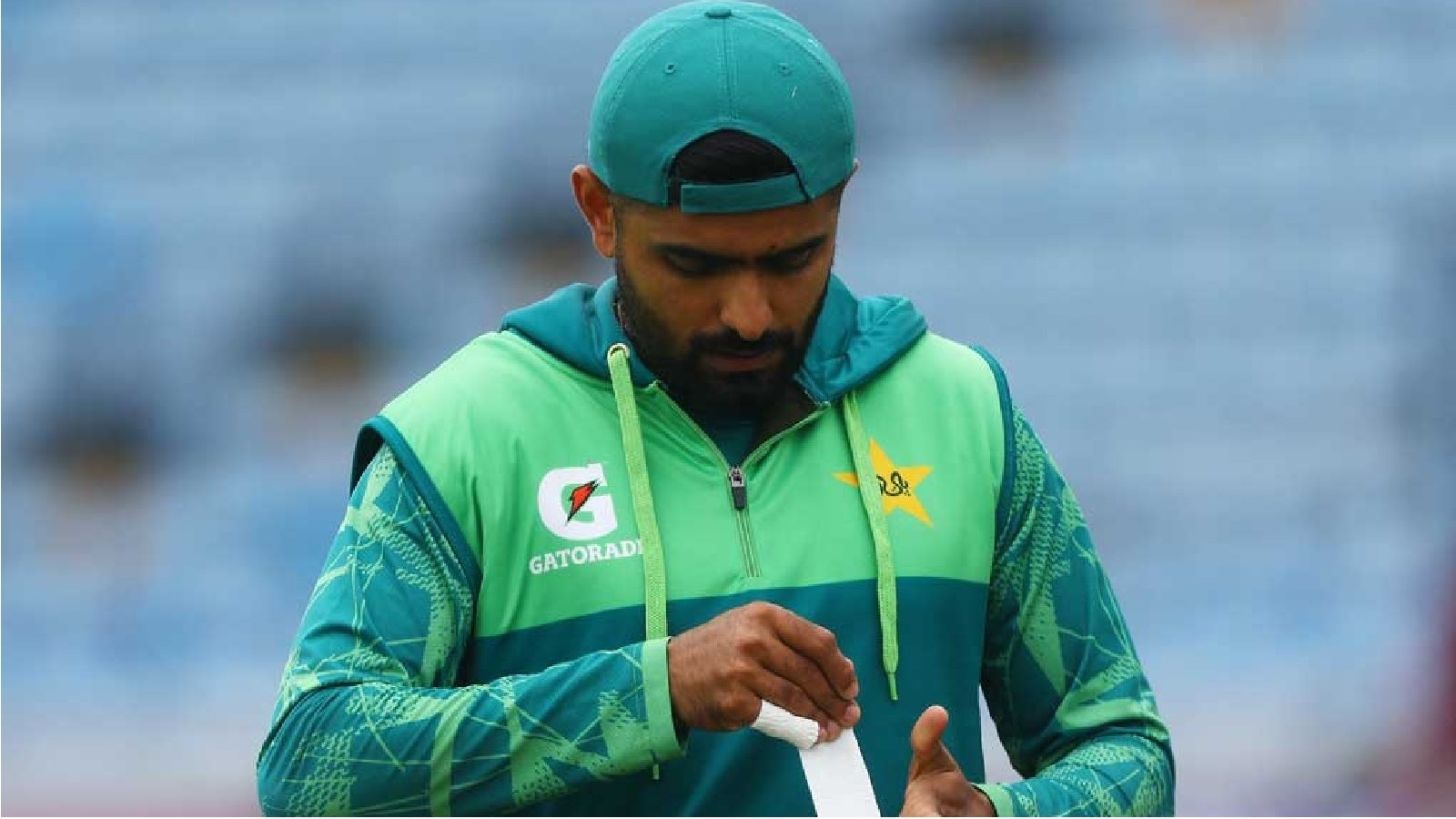 Pakistan's Babar Azam during the practice session at the Headingley Cricket Ground, Leeds, Britain on May 21, 2024. Action Images via Reuters/Lee Smith