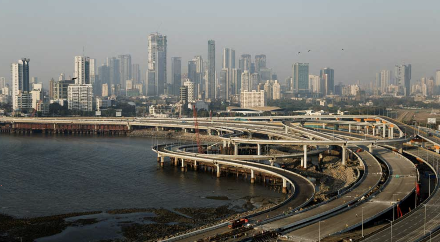 A general view of the upcoming coastal road in Mumbai, India, 7 March, 2024. REUTERS