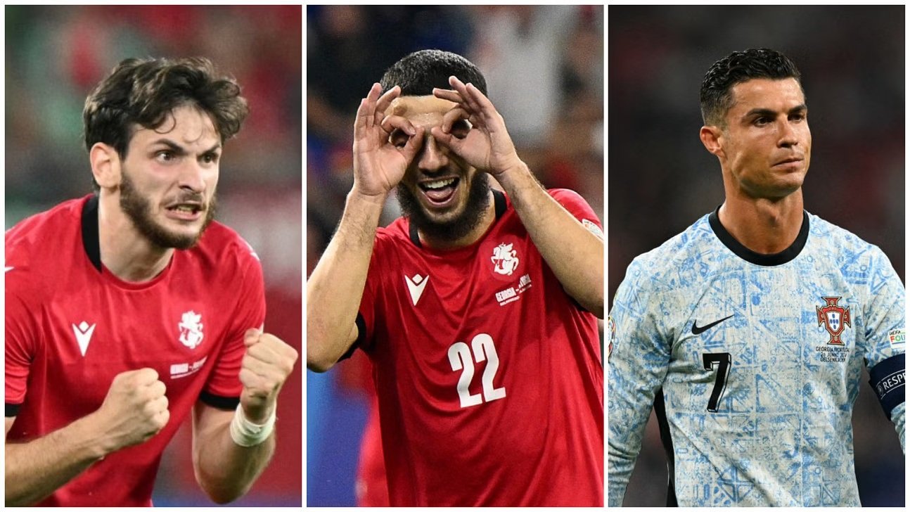 Newcomers Georgia stun Portugal 2-0, qualify for last 16