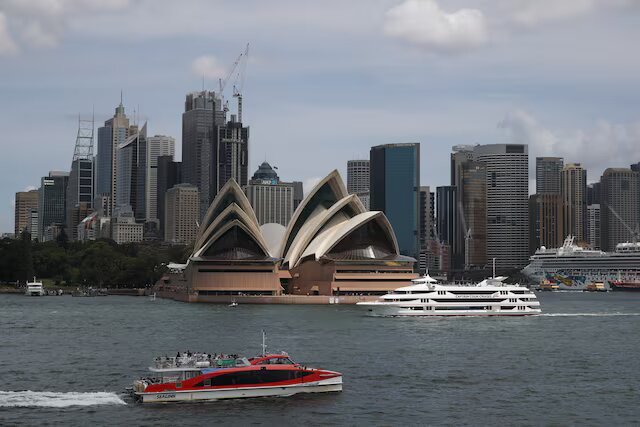 The Sydney Opera House and city centre skyline are seen in Sydney, Australia, February 28, 2020. REUTERS/Loren Elliott/File Photo